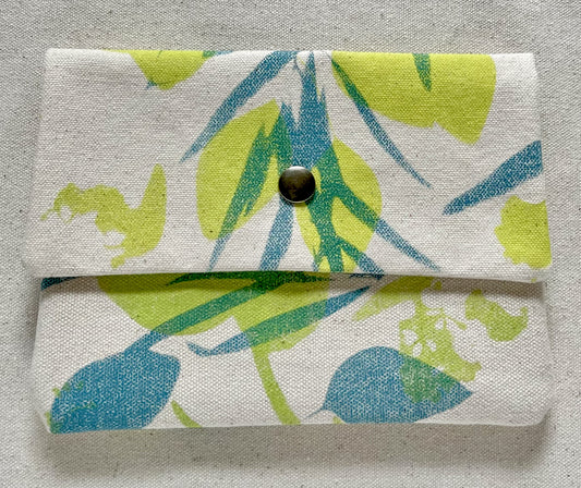 Canvas Magnetic Snap Pouch - Eucalyptus