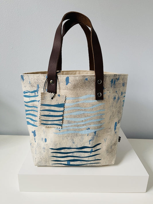 Canvas Bucket Bag- Ocean Wave