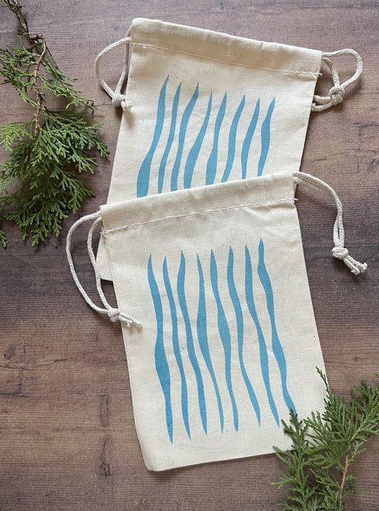 Drawstring Gift Bags - Stripes - Set of 2