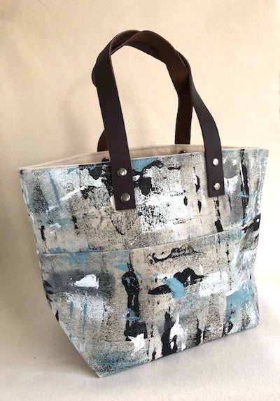 Canvas Bucket Bag - Blue Mural